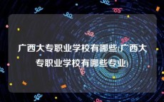 广西大专职业学校有哪些(广西大专职业学校有哪些专业)