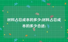 材料占总成本的多少(材料占总成本的多少合适)