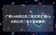 广西450分的公办二本大学(广西450分的公办二本大学有哪些)