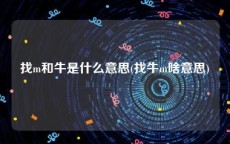 找m和牛是什么意思(找牛m啥意思)