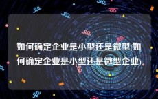 如何确定企业是小型还是微型(如何确定企业是小型还是微型企业)