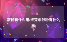 散粉有什么用(纪梵希散粉有什么用)