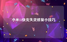 小米13快充失灵修复小技巧