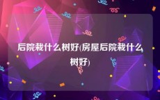 后院栽什么树好(房屋后院栽什么树好)