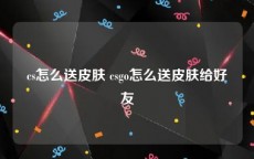 cs怎么送皮肤 csgo怎么送皮肤给好友