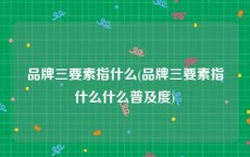 品牌三要素指什么(品牌三要素指什么什么普及度)