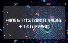 00后现在干什么行业更好(00后现在干什么行业更好呢)