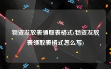 物资发放表领取表格式(物资发放表领取表格式怎么写)