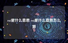 roi是什么意思 roi是什么意思怎么算