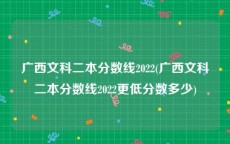 广西文科二本分数线2022(广西文科二本分数线2022更低分数多少)