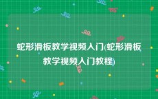 蛇形滑板教学视频入门(蛇形滑板教学视频入门教程)