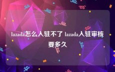 lazada怎么入驻不了 lazada入驻审核要多久