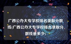 广西公办大专学校排名录取分数线(广西公办大专学校排名录取分数线是多少)