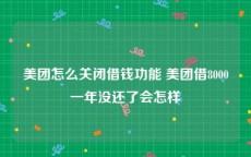 美团怎么关闭借钱功能 美团借8000一年没还了会怎样