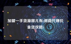 加盟一手货源哪儿有(微商代理价拿货攻略)