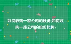 如何收购一家公司的股份(如何收购一家公司的股份比例)