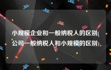 小规模企业和一般纳税人的区别(公司一般纳税人和小规模的区别)