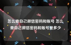 怎么查自己微信密码和账号 怎么查自己微信密码和账号是多少