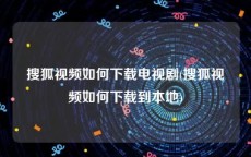 搜狐视频如何下载电视剧(搜狐视频如何下载到本地)