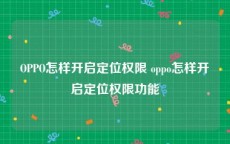 OPPO怎样开启定位权限 oppo怎样开启定位权限功能