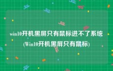 win10开机黑屏只有鼠标进不了系统(Win10开机黑屏只有鼠标)