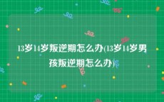 13岁14岁叛逆期怎么办(13岁14岁男孩叛逆期怎么办)