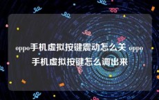 oppo手机虚拟按键震动怎么关 oppo手机虚拟按键怎么调出来