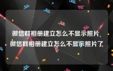 微信群相册建立怎么不显示照片 微信群相册建立怎么不显示照片了