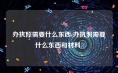 办执照需要什么东西(办执照需要什么东西和材料)