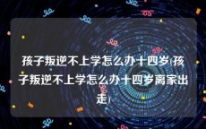 孩子叛逆不上学怎么办十四岁(孩子叛逆不上学怎么办十四岁离家出走)