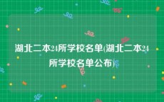 湖北二本24所学校名单(湖北二本24所学校名单公布)