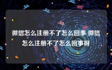 微信怎么注册不了怎么回事 微信怎么注册不了怎么回事呀