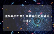 提高果树产量：盆栽果树肥料施用的技巧