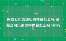 保险公司培训心得体会怎么写(保险公司培训心得体会怎么写 300字)