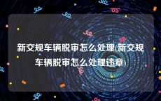 新交规车辆脱审怎么处理(新交规车辆脱审怎么处理违章)