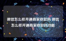 微信怎么样开通商家收款码 微信怎么样开通商家收款码功能