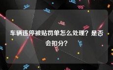 车辆违停被贴罚单怎么处理？是否会扣分？