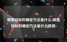 销售目标的确定方法是什么(销售目标的确定方法是什么意思)