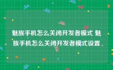 魅族手机怎么关闭开发者模式 魅族手机怎么关闭开发者模式设置