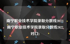 南宁职业技术学院录取分数线2022(南宁职业技术学院录取分数线2022对口)