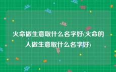 火命做生意取什么名字好(火命的人做生意取什么名字好)