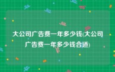 大公司广告费一年多少钱(大公司广告费一年多少钱合适)