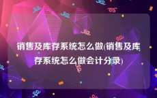 销售及库存系统怎么做(销售及库存系统怎么做会计分录)