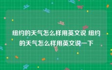 纽约的天气怎么样用英文说 纽约的天气怎么样用英文说一下