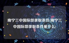 南宁三中国际部录取条件(南宁三中国际部录取条件是什么)