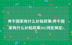 养牛国家有什么补贴政策(养牛国家有什么补贴政策2022河北保定)