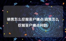 销售怎么挖掘客户痛点(销售怎么挖掘客户痛点问题)