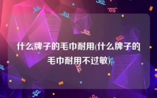 什么牌子的毛巾耐用(什么牌子的毛巾耐用不过敏)