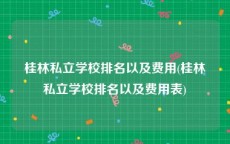 桂林私立学校排名以及费用(桂林私立学校排名以及费用表)