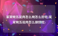 家常炖五花肉怎么炖怎么好吃(家常炖五花肉怎么做好吃)